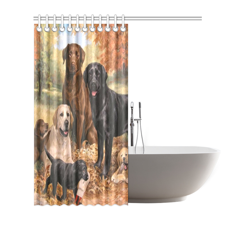 Custom Waterproof Labrador Retriever Dog Bathroom Shower Curtain 66 x