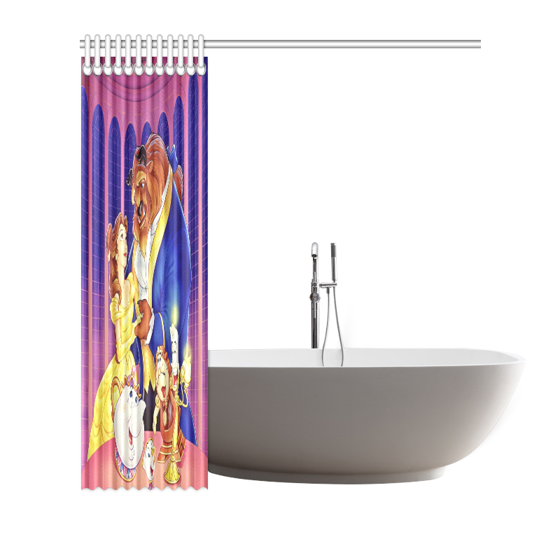Custom Waterproof Beauty And The Beast Bathroom Shower Curtain 66 X Custom Waterproof Beauty And The Beast Bathroom Shower
