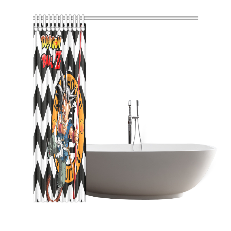 Popular Polyester Waterproof Dragon Ball Z Bathroom Shower Curtain 66 x