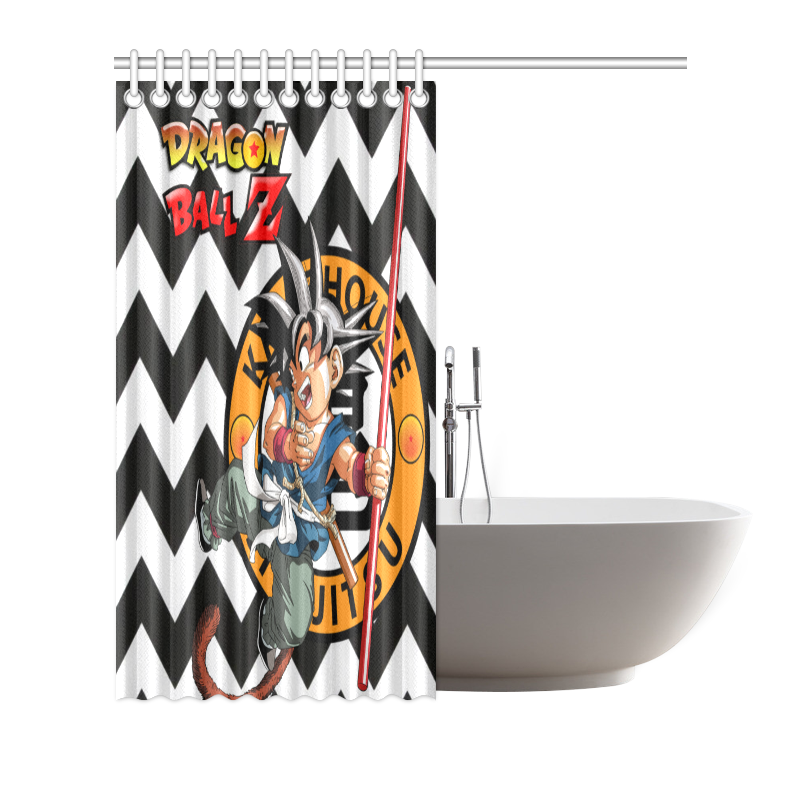 Popular Polyester Waterproof Dragon Ball Z Bathroom Shower Curtain 66 x