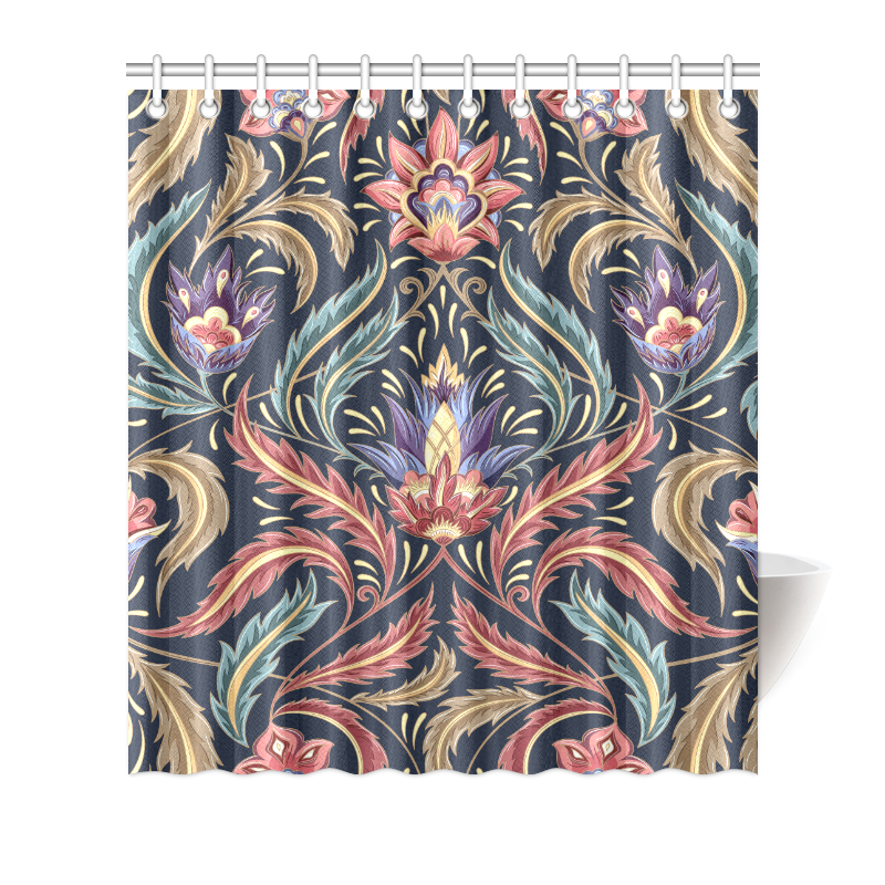 Custom Polyester Waterproof Vintage Flowers Bathroom Shower Curtain Image Is Loading Custom Polyester Waterproof Vintage Flowers Bathroom Shower Curtain