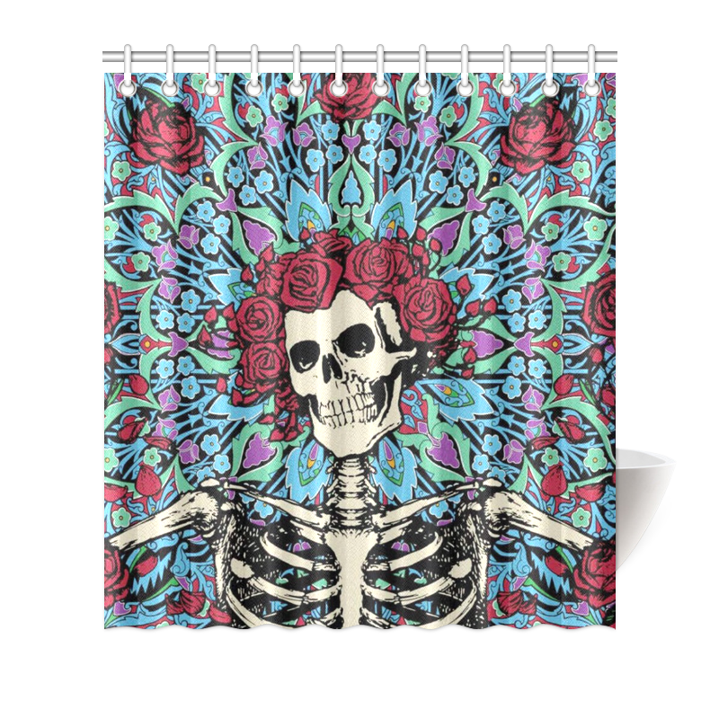 Custom Bath Decor Waterproof The Grateful Dead Shower Curtain 66 x 72