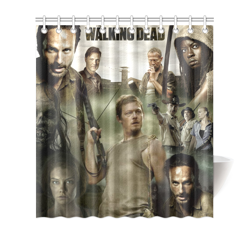 the walking dead shower curtain