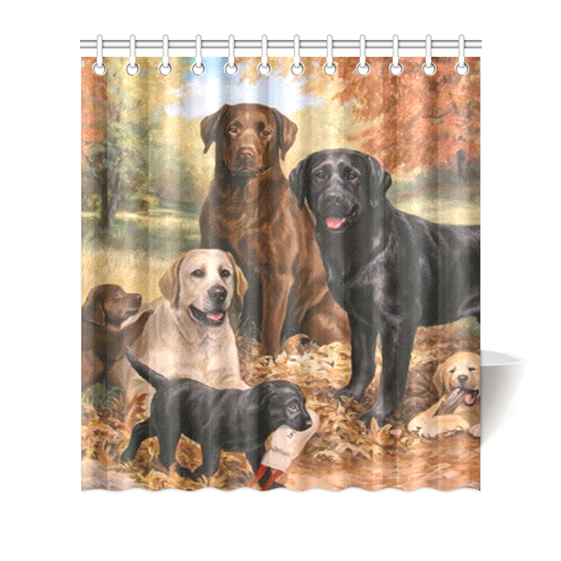 Custom Waterproof Labrador Retriever Dog Bathroom Shower Curtain 66 x