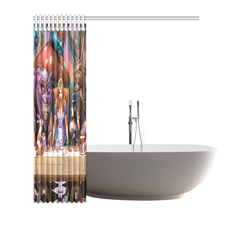 Custom Polyester Waterproof Alice In Wonderland Bath Shower Curtain 3 Custom Polyester Waterproof Alice In Wonderland Bath Shower Curtain 66 X 72 Inch
